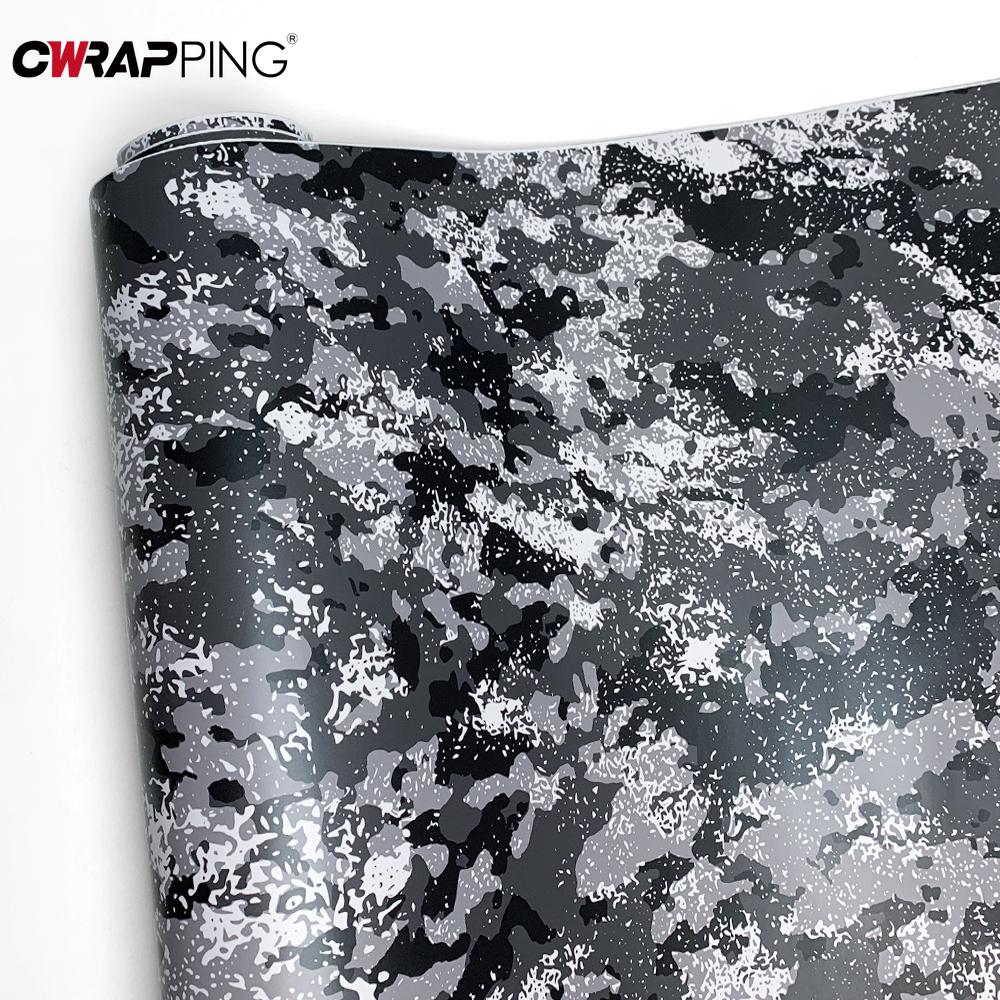 Black and Gray Digital Camouflage Wrap Vinyl Car Livery Vehicle Decoration Supplies Car Wrapping Film Motorcycle Vinyls Covering