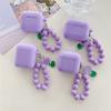 Purple Tulip Silicone Applicable Apple AirPods 1 Bluetooth Headset Case Pro1 Headphone Case 1st Generation Soft