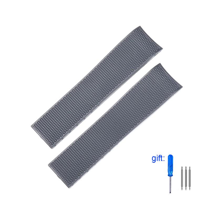 Silicone Rubber Watch Strap Soft Folding Buckle Watchband For Longines Conquest Hydro Conquest L3 Black Accessories 21mm