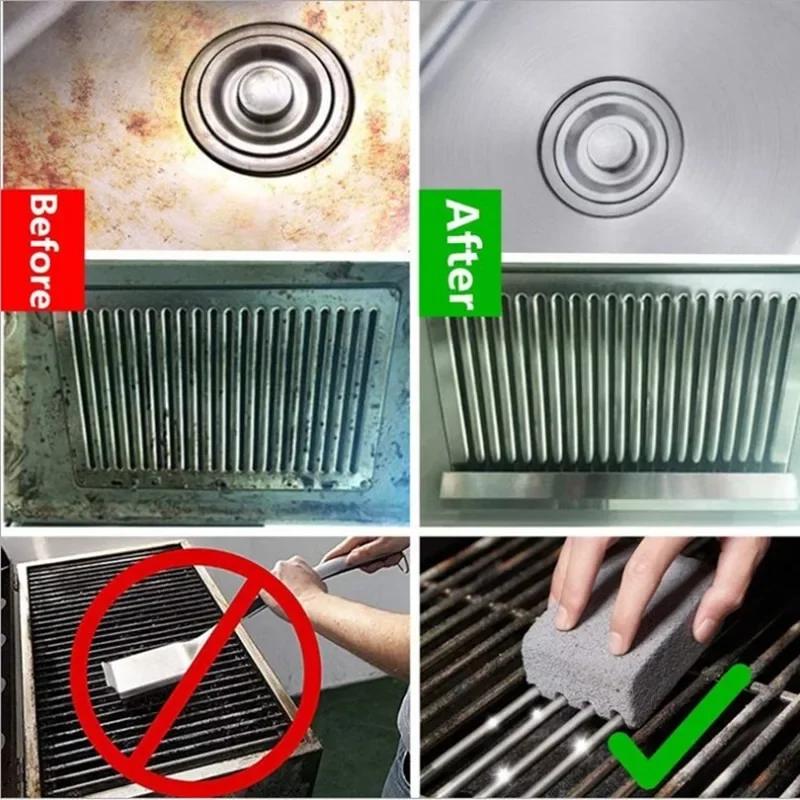 KAWASIMAYA BBQ Grill Cleaning Brush Brick Block Barbecue Cleaning Stone Pumice Brick Barbecue Outdoor Kitchen BBQ Tools mangal