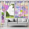 2Pcs Mermaid Colorful Scales Window Curtains Princess Girls Bedroom Decoration Home Living Room Heat Insulation Blackout Drapes