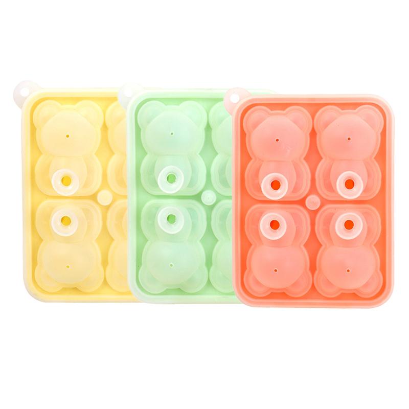 Bear Ice Pop Molds Cartoon Molds Silicone Homemade Frozen Baby Molds Maker Bpa Free Reusable Easy Unmold