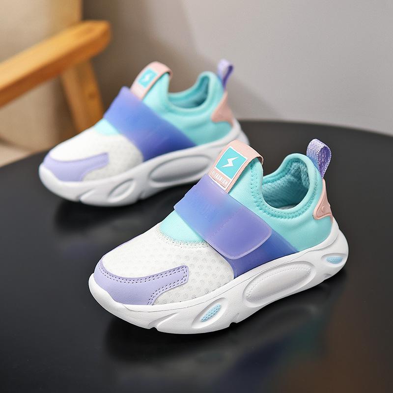 Boys' Shoes Summer New Style Children's Slip-on Mesh Shoes Breathable Mesh Girls Soft Bottom Sports Running Shoes