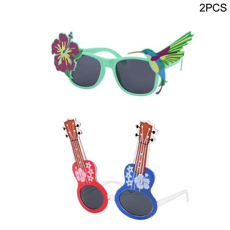 2-9Pcs Hawaiian Glasses Kit Luau Summer Birthday Decoration Tropical Party Favors Funny Sunglasses Props Beach Wedding Supplies