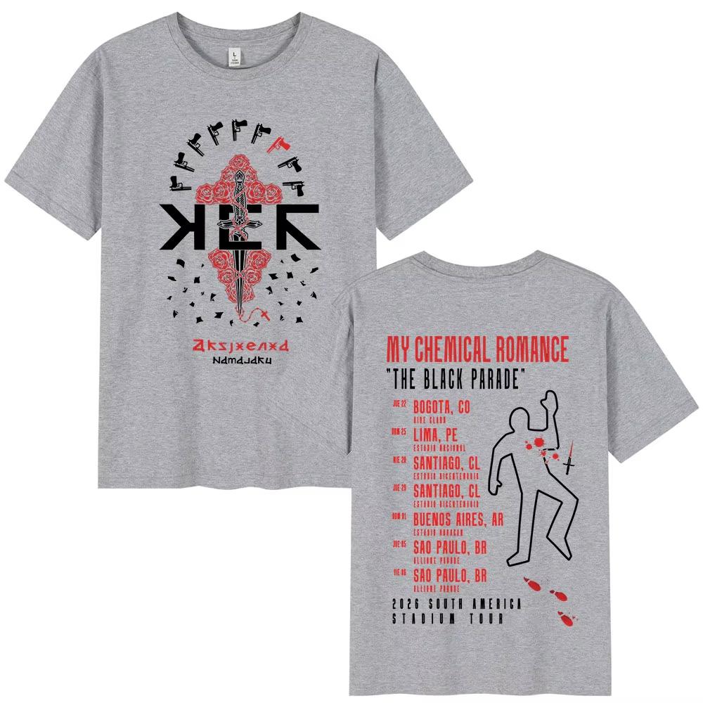 

My Chemical Romance 2026 Tour graphics pure Cotton music Tshirt Men 2026 New Summer Hip hop unisex Short sleeve top fan gifts 4XL