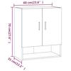 Wall Cabinet White 60 x 31 x 70 cm Particleboard