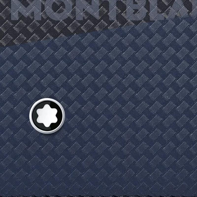 Montblanc Fashion 2.0 Series Short Leather Wallet Men Wallet Blue Black MB128613