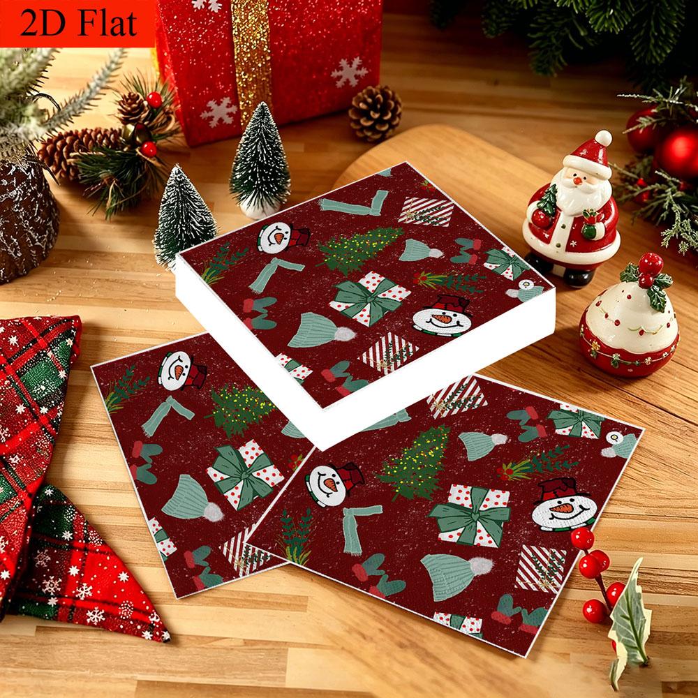 20pcs Disposable Napkins with Snowflake Pattern Print for Wedding,Parties,and Daily Use for Thanksgiving Fall Christmas Table Decoration