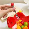 1 Set Watermelon Shape Fruit Bowl with Forks Cute Ceramic Dessert Fruit Serving Dish for Home Kitchen Dishwasher Safe Snack Bowl