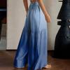Women's High Waist Wide Leg Pants Loose Fit Lightweight Flowing Gradient Print Casual Trousers Elastic Waistband Comfortable Fit