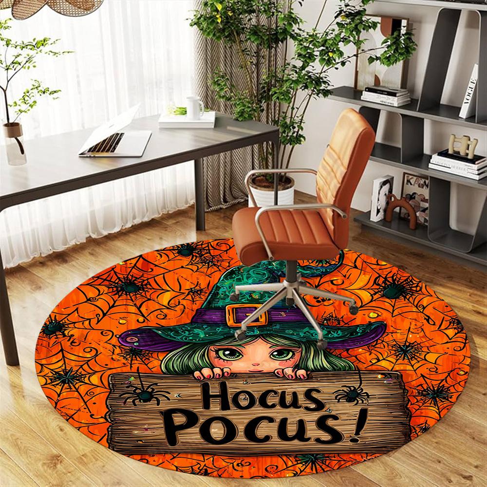1PC Hocus Pocus Halloween Office Round Area Rug, Under Office Chairs Bedroom Living Room Home Decor, Carpet for Office -1110133