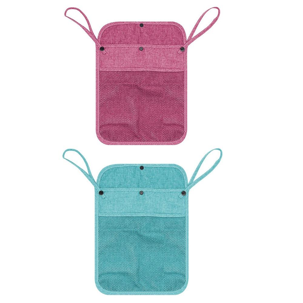 2Pcs Double Pockets Carriage Pram Storage Bag Hanging Bag Trolley Net Bag Mommy Organizers  Bottle