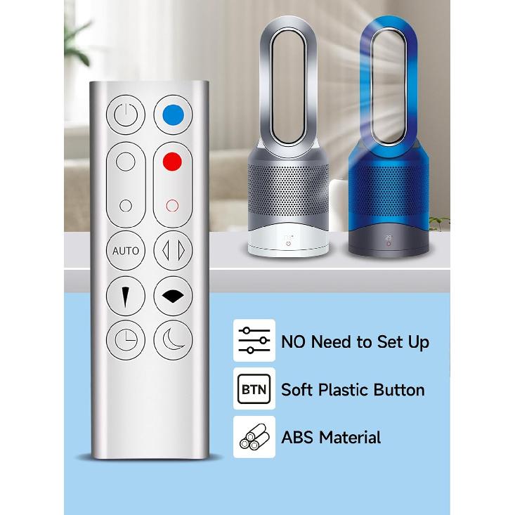 Replacement Remote Control fit for Dyson HP02 HP03 Hot + Cool Pure Air Purifier Heater Fan (Silver)
