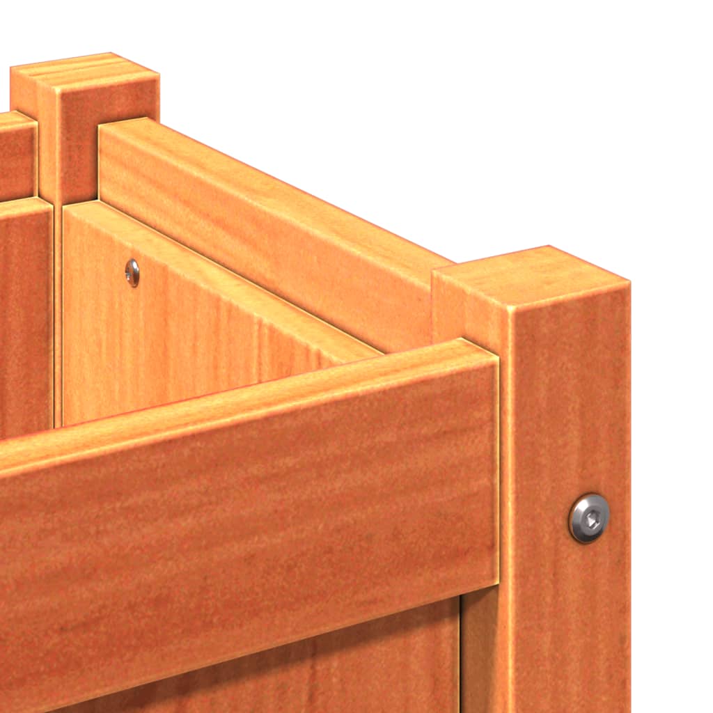 Planters 2 pcs Wax Brown Solid Pine Wood