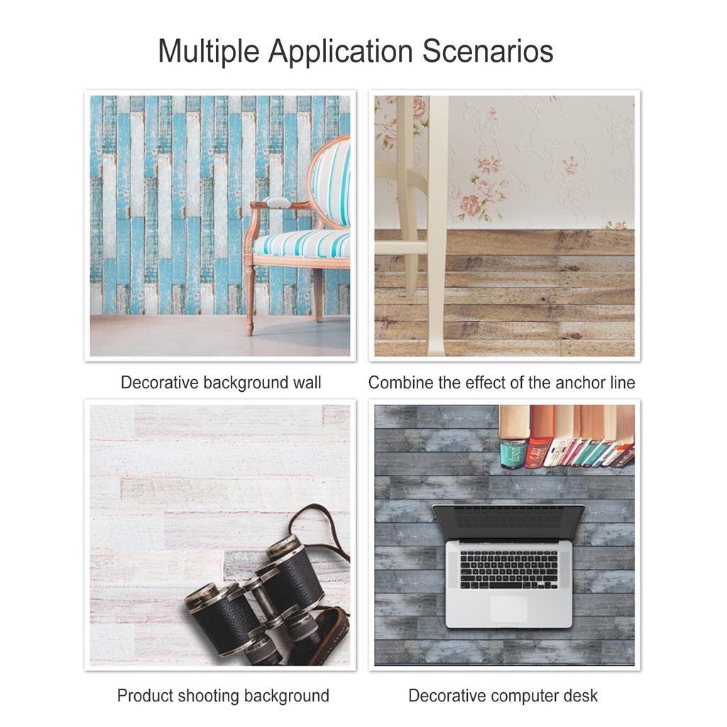 1PC Self Adhesive Wood Grain  Tile Stickers Waterproof PVC Removable Wall Stickers Decals   Wallpapers for Kitchen Bathroom Home Tidy