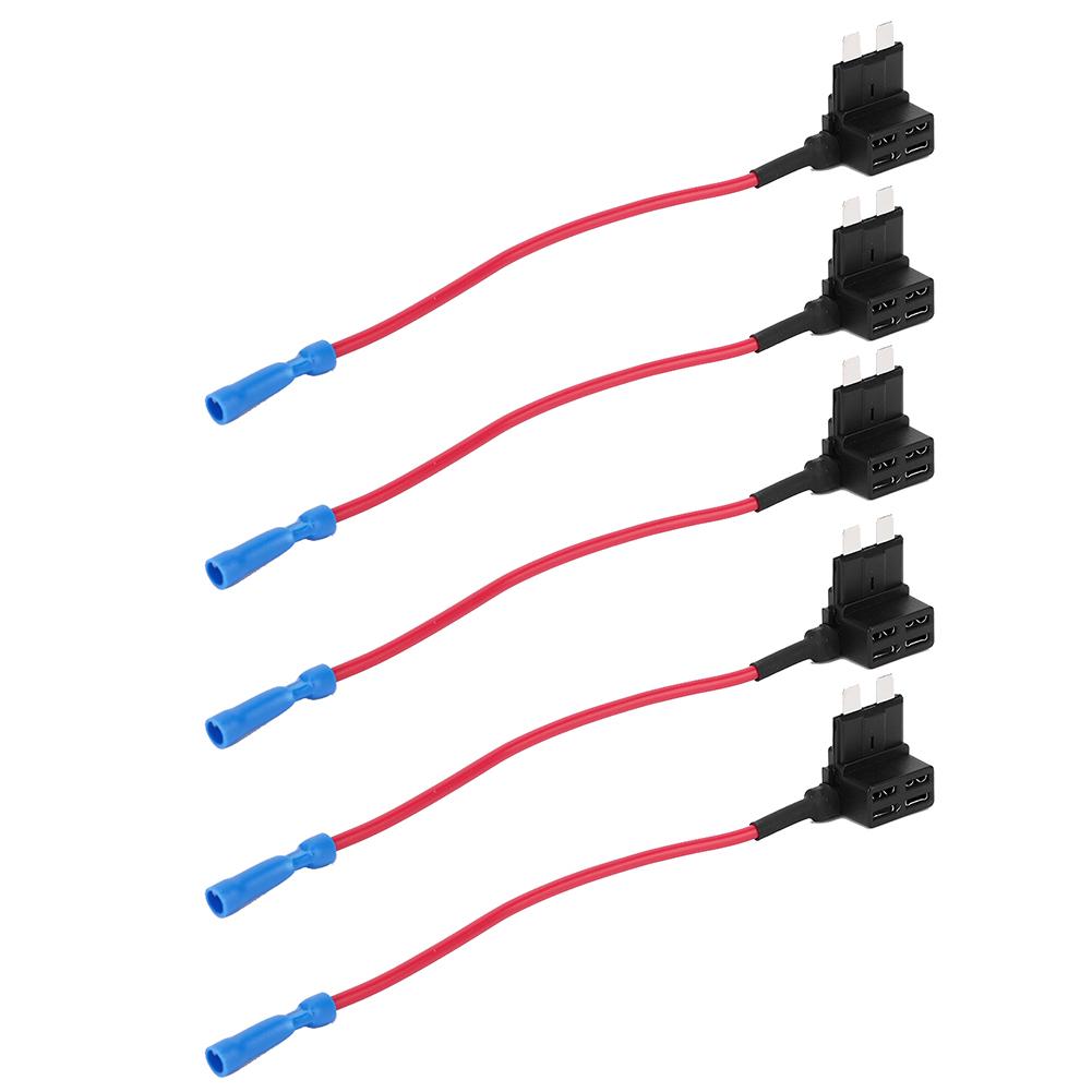 5Pcs Car Additional Circuit Medium Standard Blade Fuse Box Block Holder