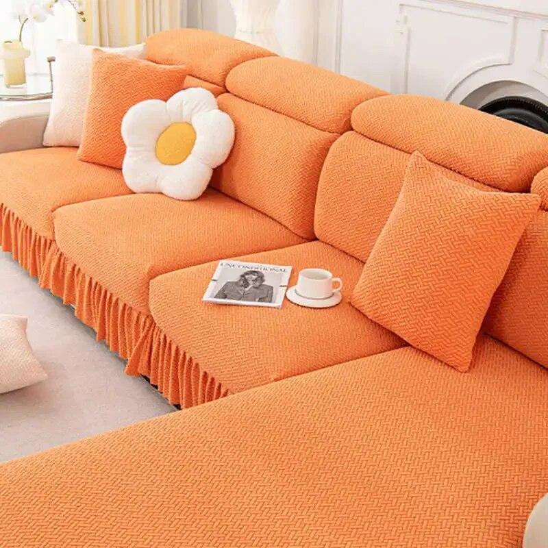 Rugalmas kanapé ülőhuzat szoknyával kombinált kanapé párna huzat All-inclusive csúszásmentes univerzális kanapé matrac