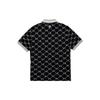 MLB Basic Logo All Over Stripe Short Sleeve Polo Shirt Men Polo Shirts Black 3LPQM3023-50BKS