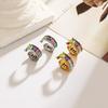 18K Gold Vacuum-Plated Stainless Steel Zirconia C-Shaped Stud Earrings - Waterproof Titanium Steel Ear Clips for Women.