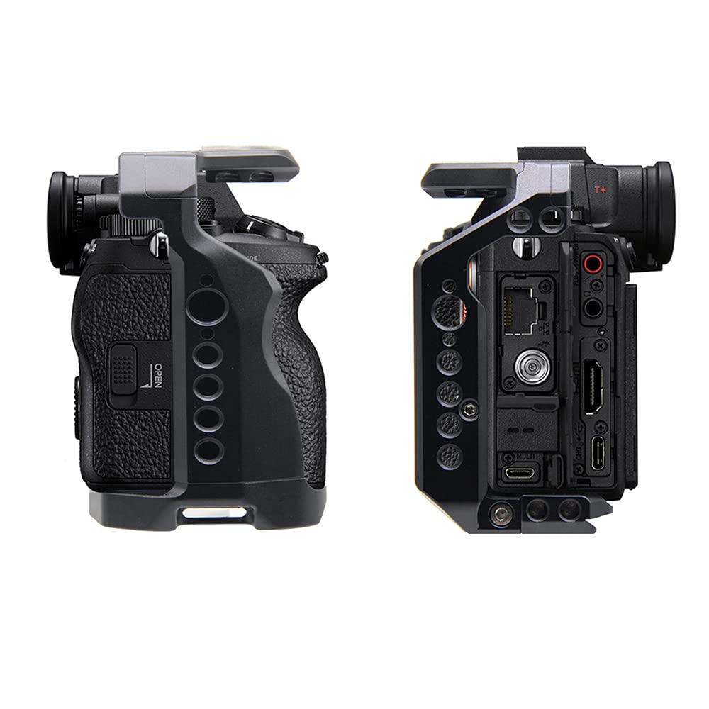 SIUTATDSH Camera Cage for Sony and A1 Super Cold Shoe Arri Compatible Screw and Arca Plate A7R5, A7M4, A7R4A, A7R4, A7S3, Cameras, Expandable,