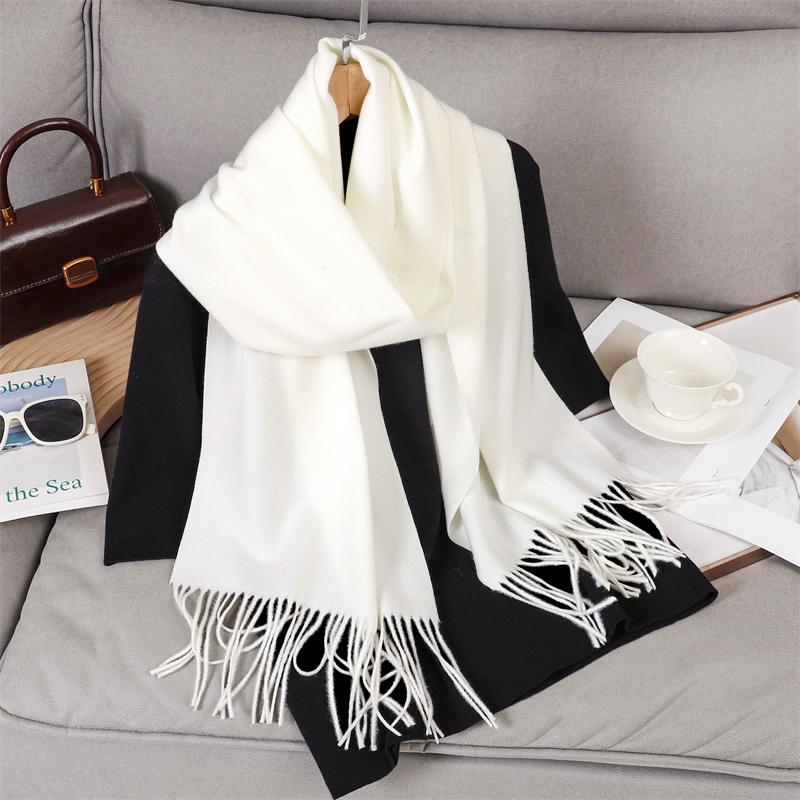 69 Colors Winter Scarf for Women Warm Cashmere Scarves Hijab Solid Lady Long Shawl Wrap Female Pashmina Bandana Poncho Stoles