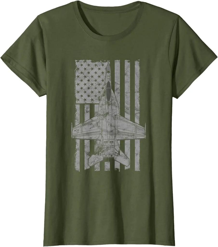 F18 FA18E Super Hornet Jet Airplane Vintage Flag Men TShirt Short Sleeve Casual 100 Cotton ONeck Summer Shirt