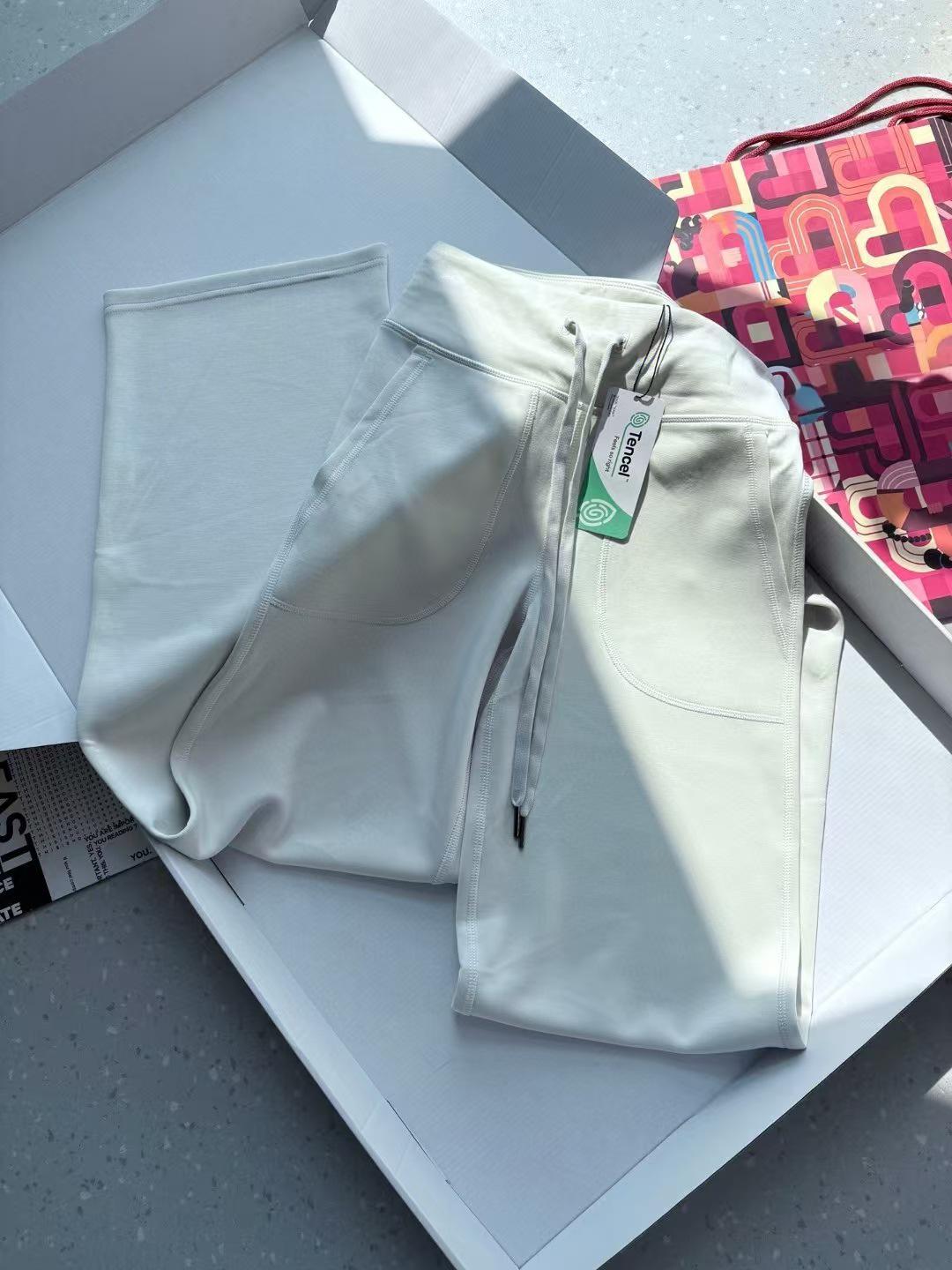 

Lightweight Traceless Loose Straight High-Waisted Drawstring Casual Sports Yoga Pants - Comfortable, Elastic, Perfect for Fitness XL