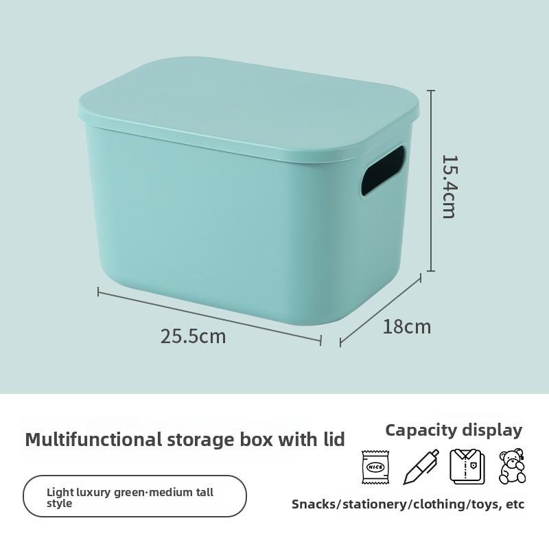 Modern Plastic Storage Bin With Lid For Home Office Organizing And Toy Collection