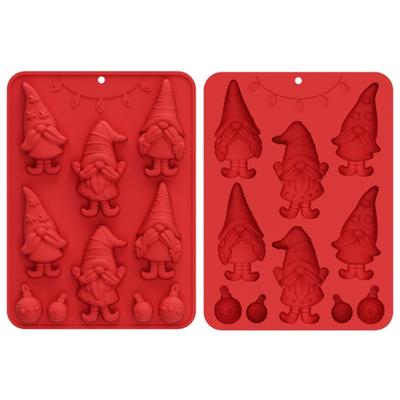 2 Pack Silicones Baking Mold Christmas Gnomes Shape Heat Resistant Nontoxic For Chocolate Cakes Ice Cream Soap Making