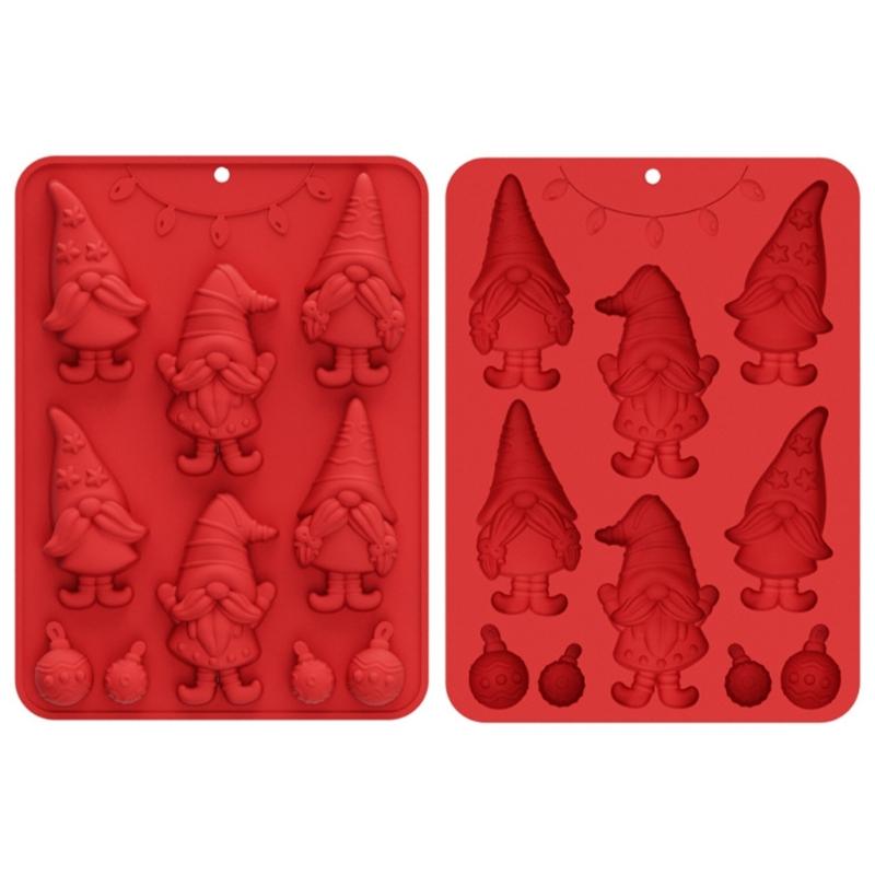 Christmas Gnomes Silicones Bakewares Mold Detailed Design Heat Resistant Crafting And Baking Essential