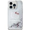 Etui do iPhone 13 Hello Kitty Liquid Glitter Charms Srebrne