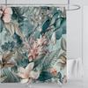 Aquatic Plants Floral Shower Curtain Waterproof Shower Curtain Polyester Fabric 3D Printed Curtain Bathroom Decoration With Hook