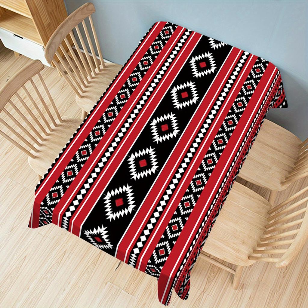 1pc Tablecloth, Vintage, Bohemian Tablecloth, Rectangle - Tablecloth For Dining Room, Office, Writing Table, Home Decor, Kitchen