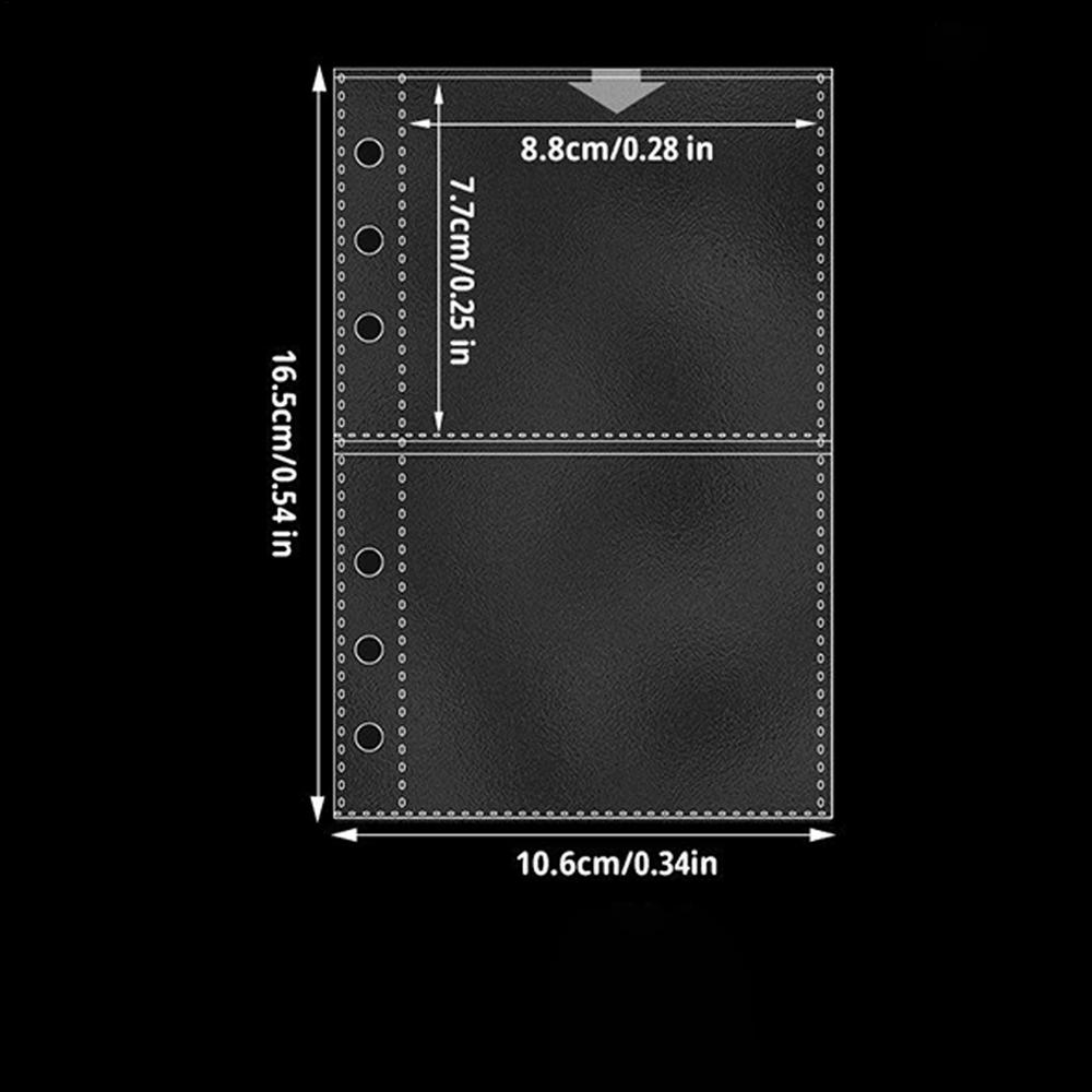 Binder Pocket Sleeves 10 Pieces 6-Ring Planner Refill Pages for Card Refillable Protectors for Pictures Postcards Journal