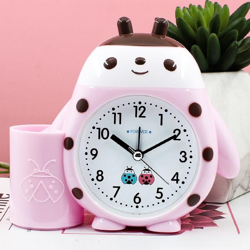 

Милый Будильник Детский Мультяшный Студенческий Подъем Для Учебы Часы Модные Креативные Украшения Жук Маленькие Настольные Часы на Кровать
