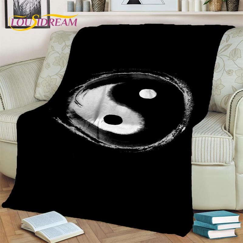 Chinese Bagua Yin Yang 3D Tai Chi Deken, Zachte Worpdeken voor Thuis Slaapkamer Bed Sofa Picknick Reizen Kantoor Dekbed Kinderen