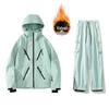 Ski Resort's Trendy Waterproof & Windproof Ski Suit Set for Men & Women, Fleece-Lined, Thickened, Plus Size, Warm