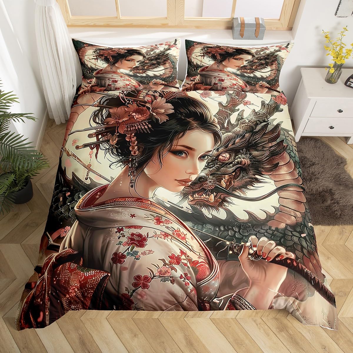 

Dragon Kids Duvet Cover Sets Queen King Twin Size Boys Men Room Decor With 1 Bedding Comforter Cover 2 Pillowcases No Comforter EU Single(135x200cm)