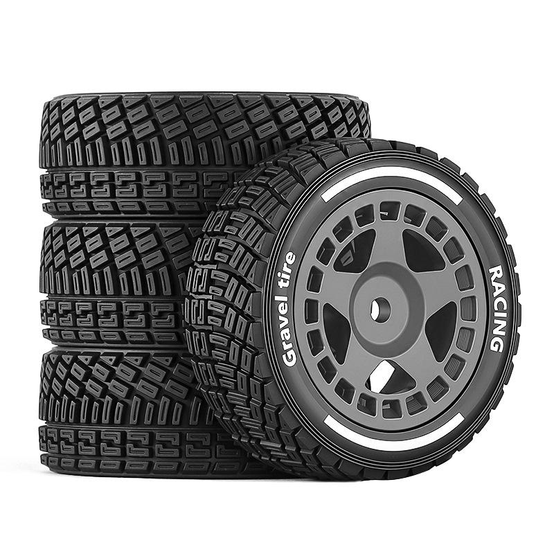 4PCS 60mm 1/14 High Grip On-Road Rally Tires Wheels For MJX 14301 14302 14303 14304 RC Car Upgrade Parts