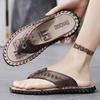 Fashion Summer Beach Men Slippers Fashion Genuine Leather Casual Shoes New Arrival Mens Flip Flops Outdoor Rubber Cool Half Drag Slides