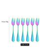6/30Pcs Rainbow Dinnerware Stainless Steel Cutlery Set Knife Cake Fork Spoon Dinner Flatware Set Kitchen Silverware Tableware