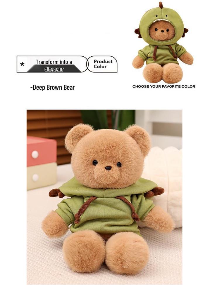 Adorable Shape-Shifting Bear Doll with Clothes - Plush Toy & Companion Gift