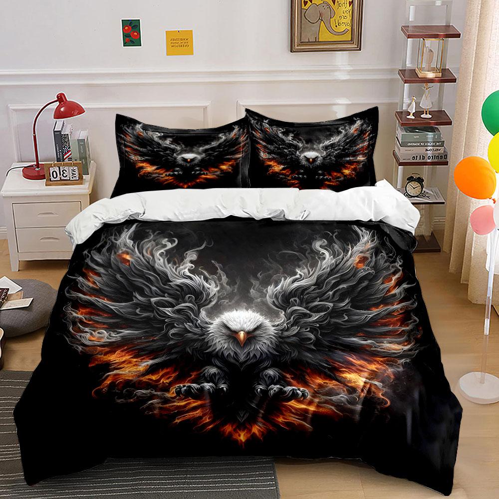 """Feuriger Adler Kunst Dekoration Set"" Weiches Hautfreundliches Bettwäsche Set Enthält 1 Bettbezug Und 2 Kissenbezüge Geschenk"""