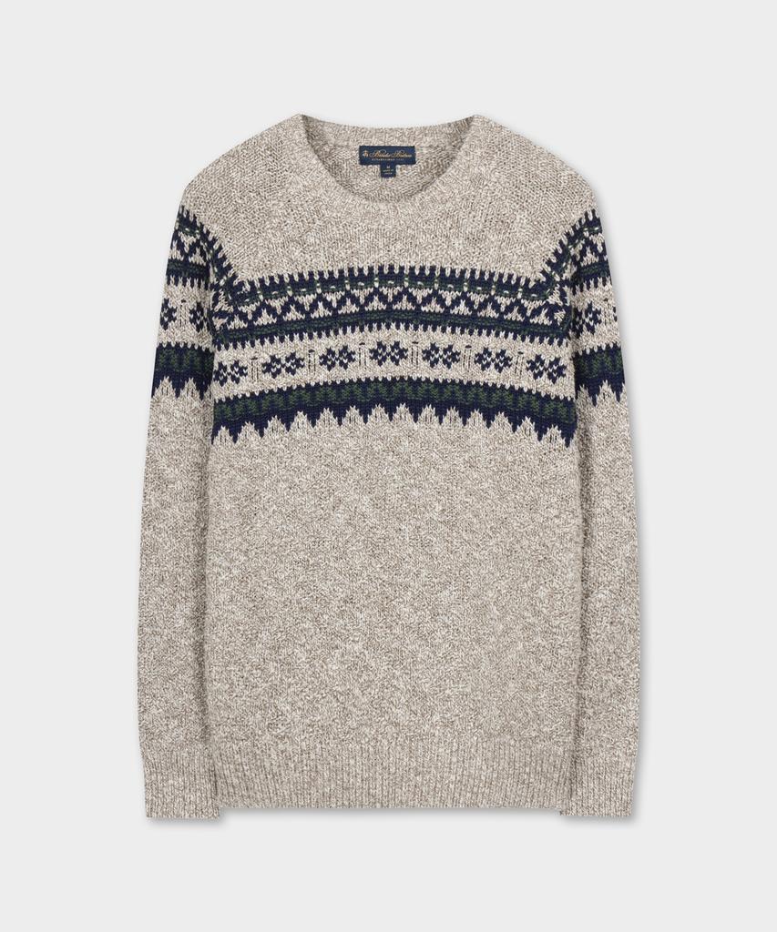 BROOKS BROTHERS Cotton Fair Isle Crewneck Sweater (Multi) (Bbwrmmf405)