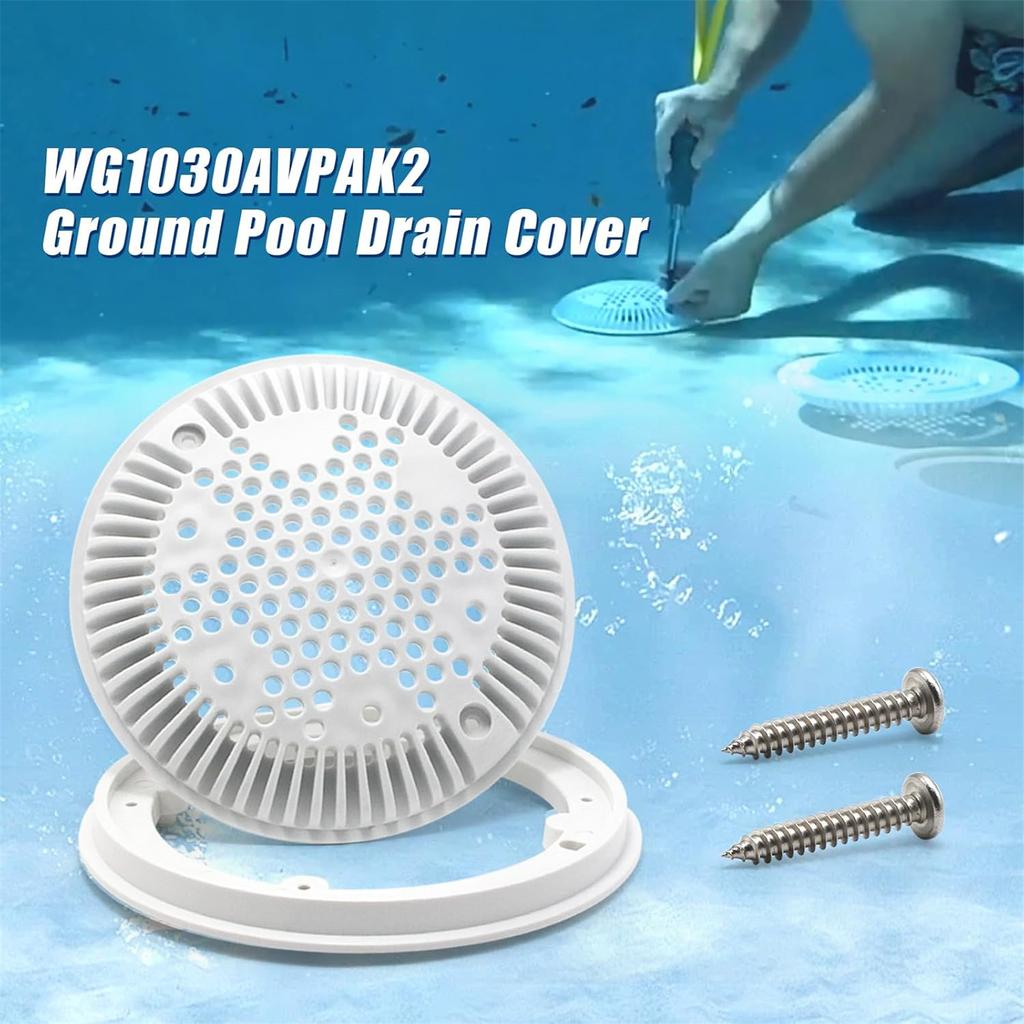 8Inch Round Pool Drain Cover Set Main Drain Suction Cover Pool Maintenance Accessory Plastic Texture for Concrete Pools