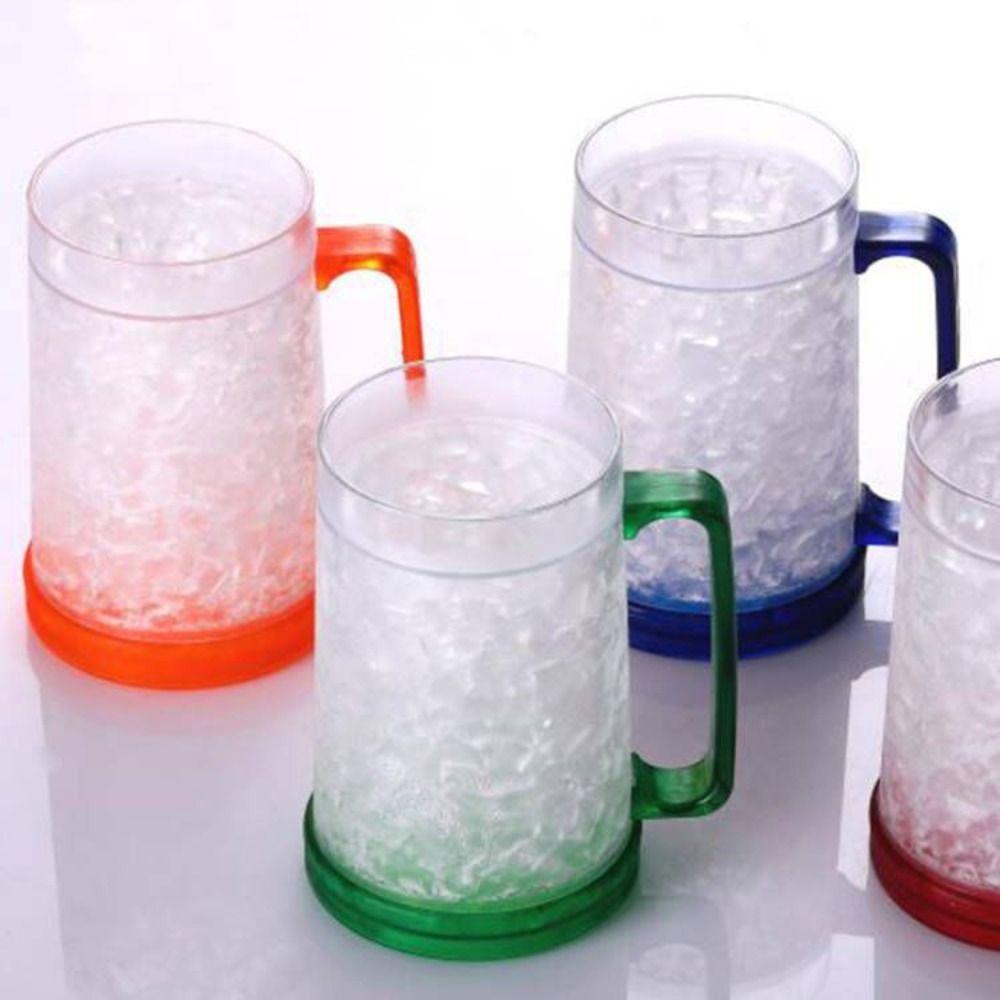 Bicchiere da Birra Trasparente Congelabile 450ML Capacità Tazza per Bevande Feste all'Aperto