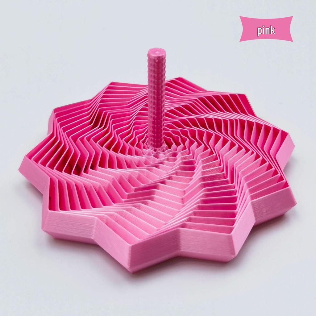 Decagonal Carrot Tower Fidget Spinner with Handle for Stress Relief - Children's Toy