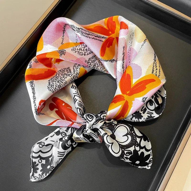 New 100% Natural Real Silk Scarf Fashion Women Summer Beach Small 53*53cm Neck Scarves Shawl Bandana Hijab Pashmina Poncho 2026