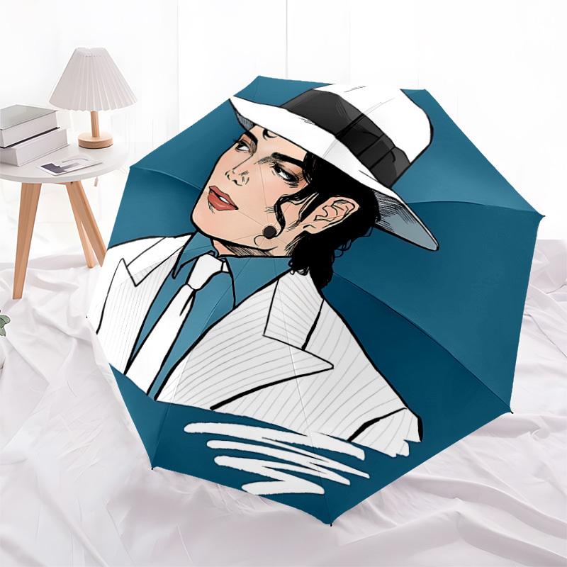 1pc Michael Joseph Jackson Automatic Folding Umbrella, Portable Collapsible Design, Casual Outdoor Accessory L1127029
