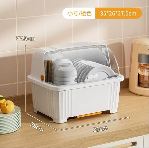 Kitchen, Tableware Storage Box with Lid, Household Drain, Cupboard Storage Rack, Tableware, Dish Rack Thickened